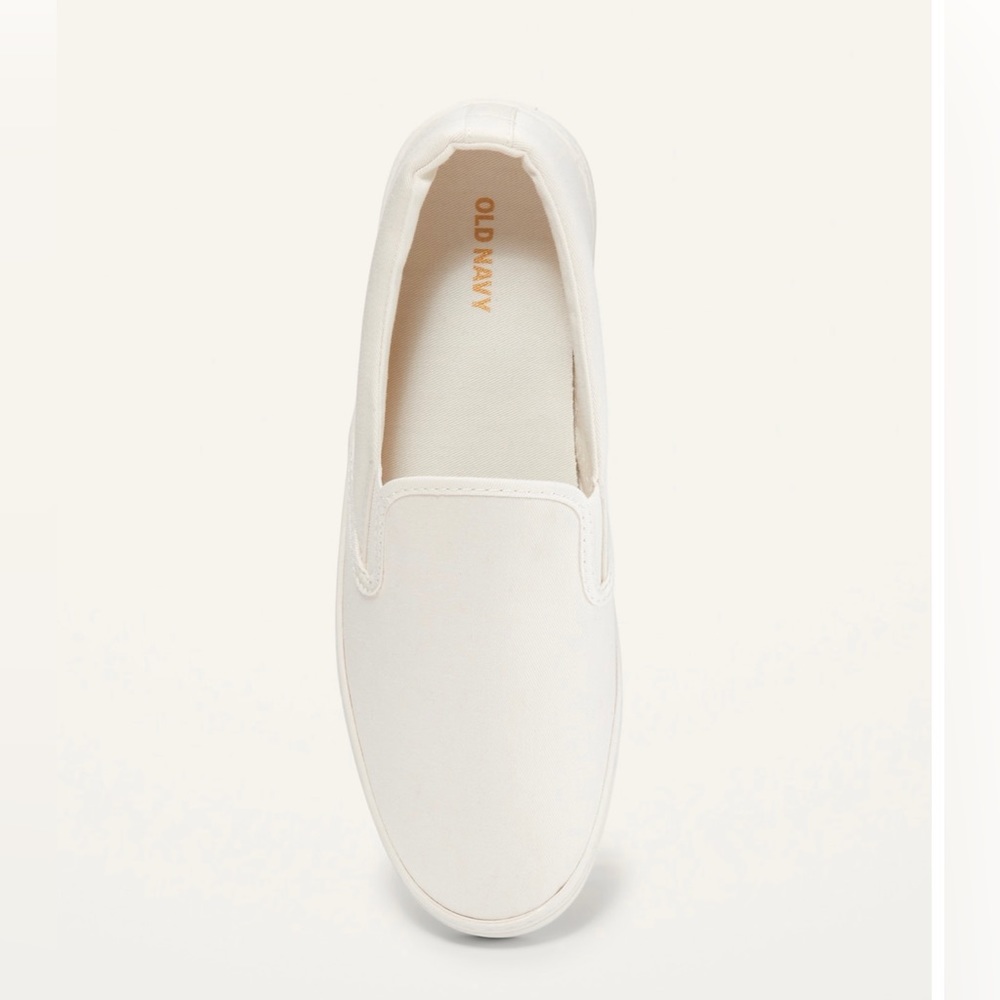Old Navy Off White Canvas Slip-On Sneakers | Size 8